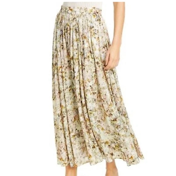 CO Collections Floral Jacquard Midi Flare Skirt - Picture 1 of 10